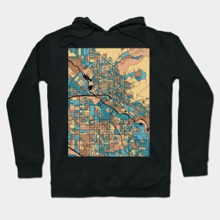 Boise Map Pattern in Mid Century Pastel Hoodie